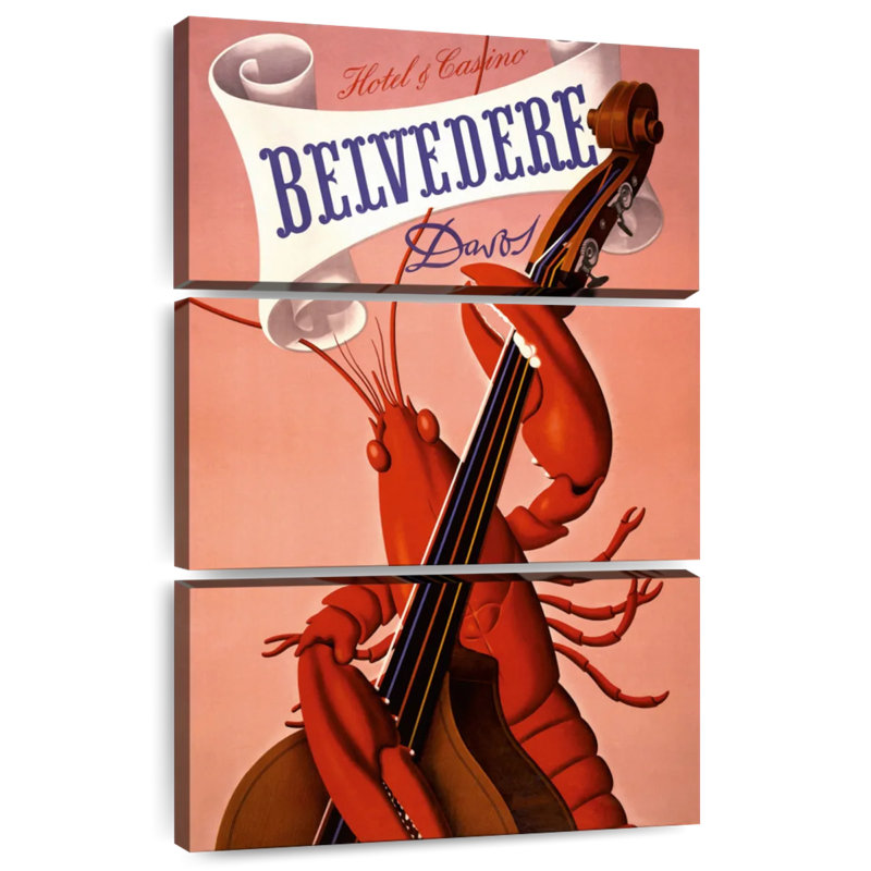 Ketti Lobster Playing Cello, 38" H x 24" W