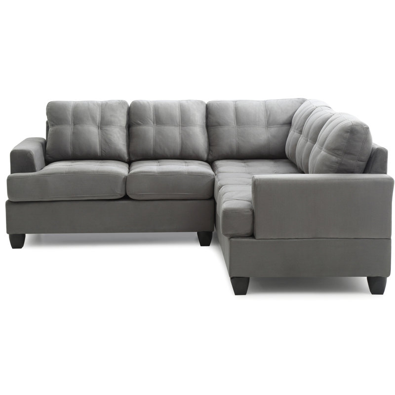Canapé modulaire gris G513b de Glory Furniture - style transitionnel, revêtement en suède, composants amovibles pour une installation instantanée, mousse confortable, ressorts ensachés, assemblage mineur, livraison en structure de bois franc,