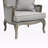 Domingo Upholstered Armchair in Neutral Gray-Beige Linen, 37.25'' H X 29.25'' W X 29'' D