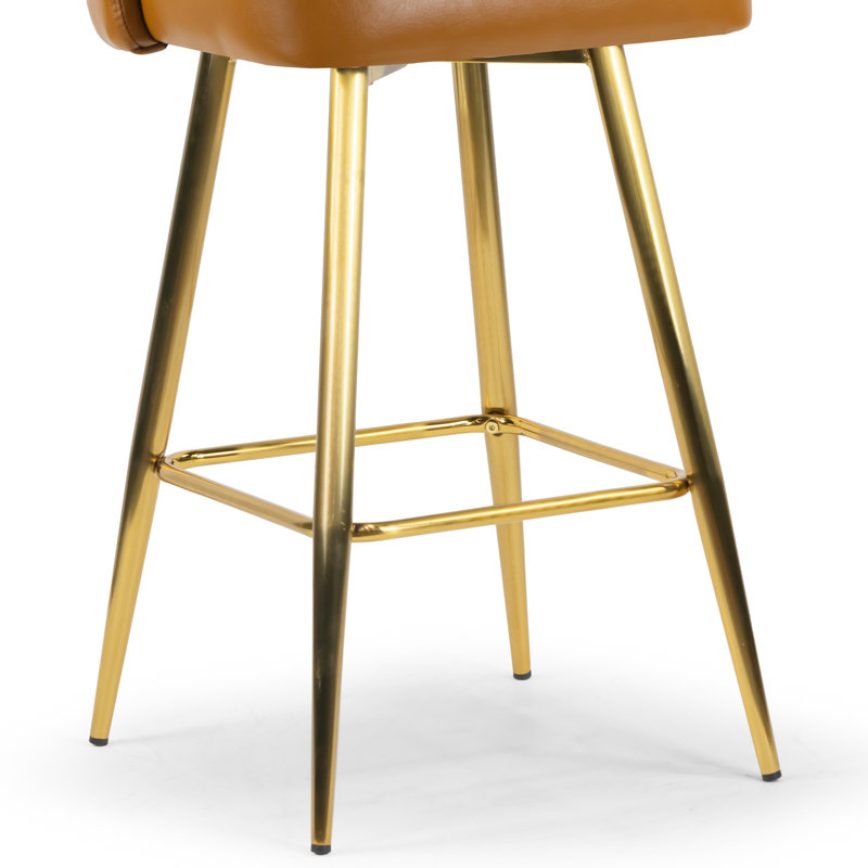 Pavlik Upholstered Counter Stool with Metal Frame, Bar Stool (30” Seat Height)
