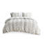 Ensembles de literie en jacquard de coton douillet, ivoire et gris, chambre à coucher moderne