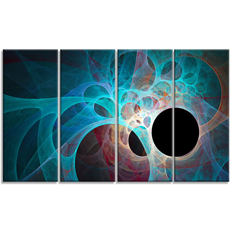 «Fractal Angel Wings in Blue», impression d'art graphique sur plusieurs pièces