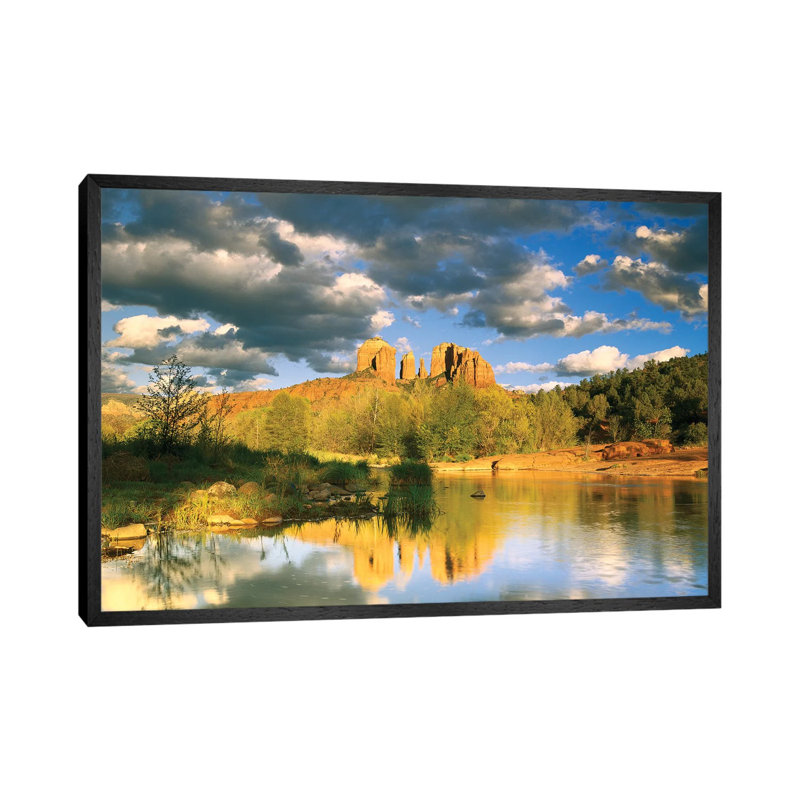 Cathedral Rock Reflected In Oak Creek At Red Rock Crossing Red Rock State Park Near Sedona Arizona I by Tim Fitzharris - Gallery-Wrapped Canvas Giclée on Canvas