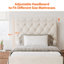 Velvet Fabric Upholstered Platform Bed With Trundle Bed And Adjustable Button Tufted Headboard-403951036