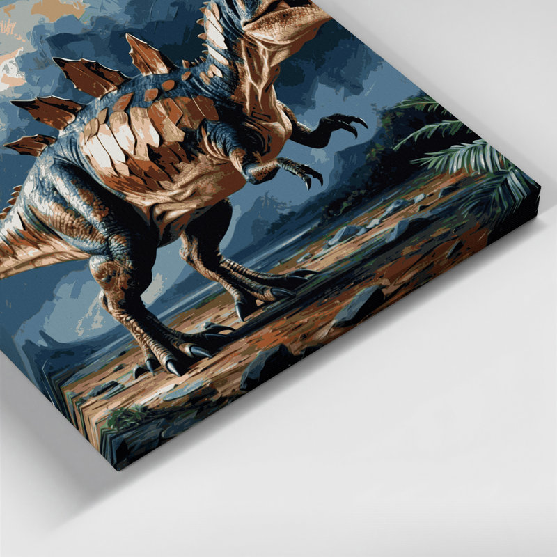 «Dinosaur Kentrosaurus», art mural sur toile grise, H 8 po x l 10 po