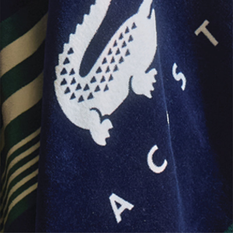 Lacoste Oversized Cotton Beach Towel 36x72, OKI Navy