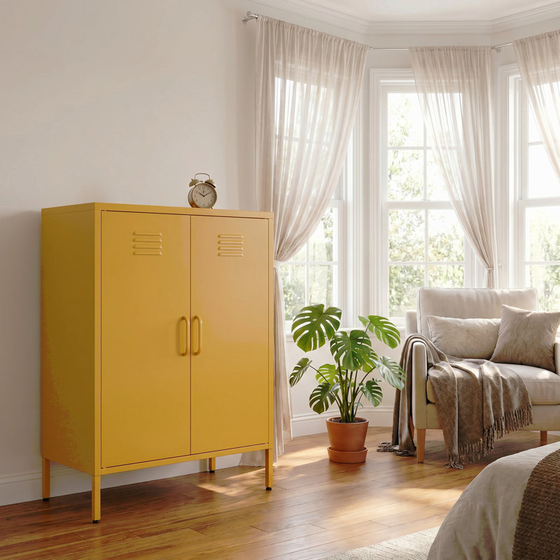 Une armoire de rangement en métal multifonctionnelle, Yellow
