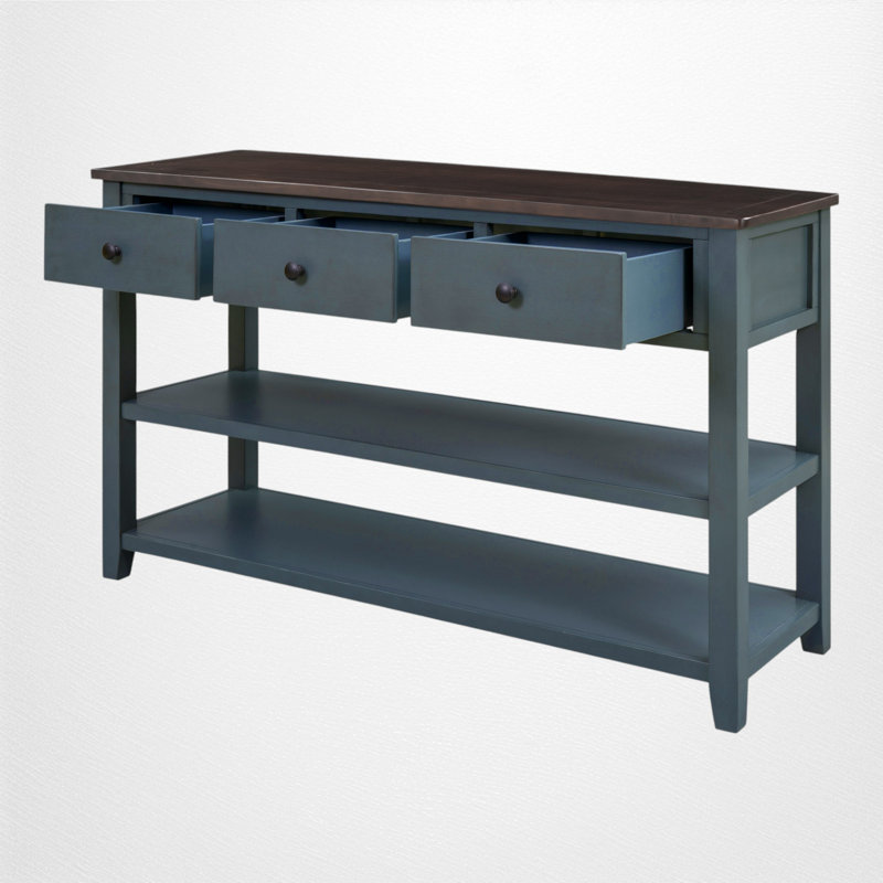 50" Console Table, Antique Navy, Espresso