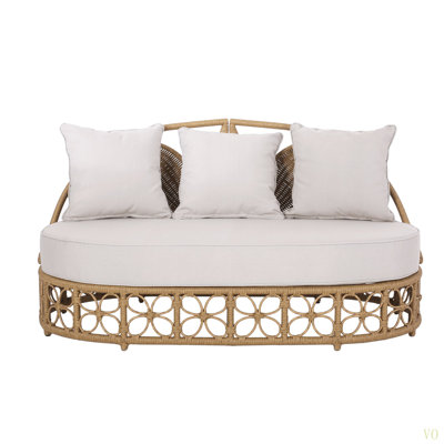 Patio Furniture  Outdoor Daybed With Wicker Rattan, 60" Wide Outdoor Wicker Patio Daybed With Cushions For Lawn Garden Backyard Pool