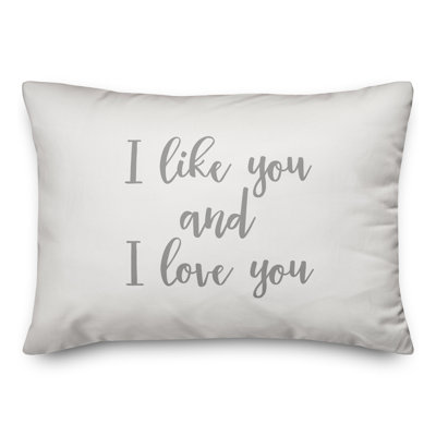  I Like You & I Love You Throw Pillow