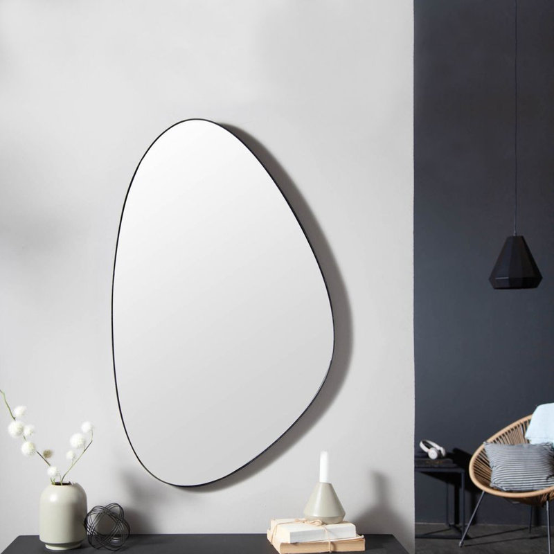 Caquias Solid Wood Asymmetrical Wall Mirror, 90cm x 55cm