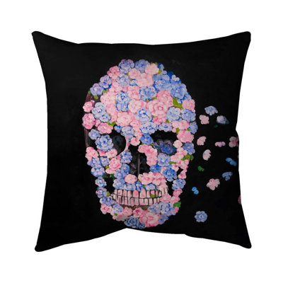 Flower Skull - Modern – Throw Pillow Cover Only, Double-Sided Print, Insert Not Included