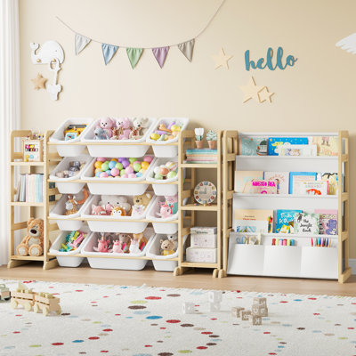 Toy Storage Organizer With 12 Bins, Toy Organizers And Storage With 6 Shelves And Bookshelf For Playroom, Bedroom, Nursery