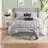 Elegant 7-piece Bedding Set, Hypoallergenic Grey Polyester Comforter For Modern Bedrooms
