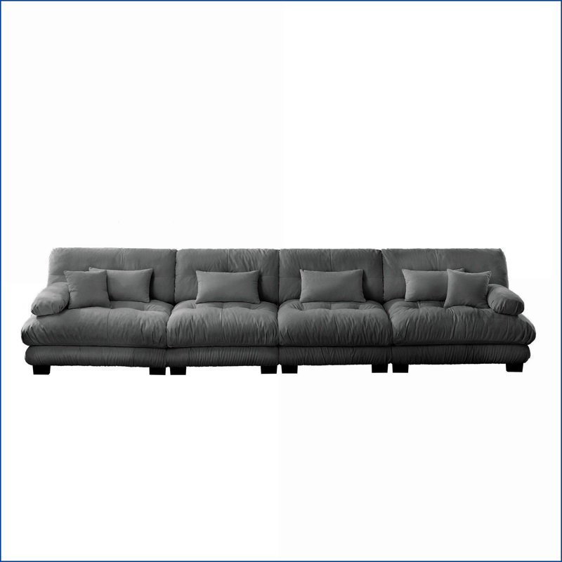 Canapés-lits | Canapé modulaire 4 places à assise profonde pour salon, appartement, studio | Gris ardoise | Chenille