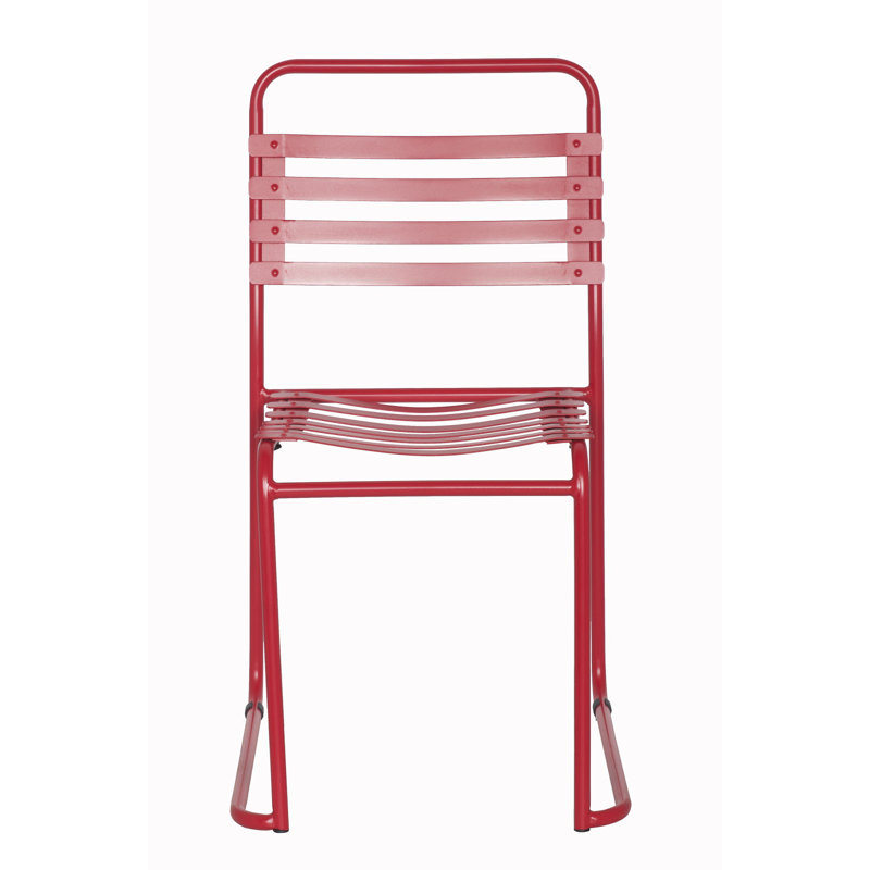 Chaise d'extérieur en métal 72556, Rouge givré