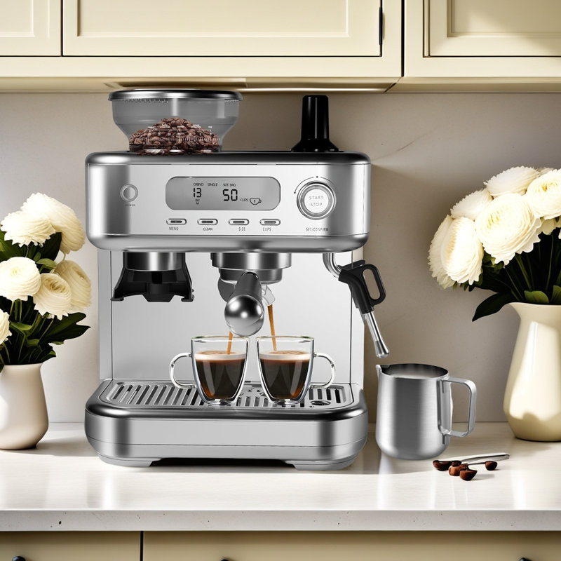 Cafetière espresso, cafetière espresso professionnelle avec moulin intégré