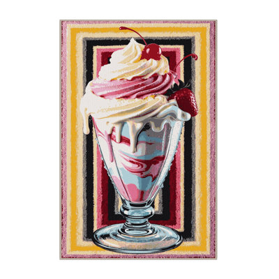 Washable Milkshake Desserts Area Rug