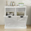 Trieur de linge inclinable - Armoire blanche. Conception élégante et pratique. Sacs en tissu amovibles pour le tri. E1, peint. Stable et imperméable. Finition. . Assemblage requis. Armoire d'une capacité de charge de 100 livres