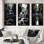 «Gray Waterfall Cascading Reflections», 3 pièces sur toile-322126028-322126031
