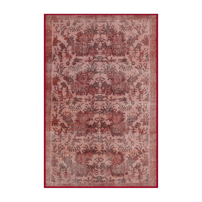 Tapis traditionnel rouge / brun, Rectangle 2 pi x 4 pi