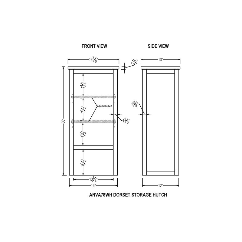 Carruthers 43.18cm x 91.44cm Bathroom Shelf