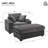Boneless Oversized Chaise Lounge Indoor with Movable Ottoman and Cupholders, Corduroy Lounge Sofa Chair, Comfy Reclining Deep Seat Lounge Couch for Living Room-1751697270