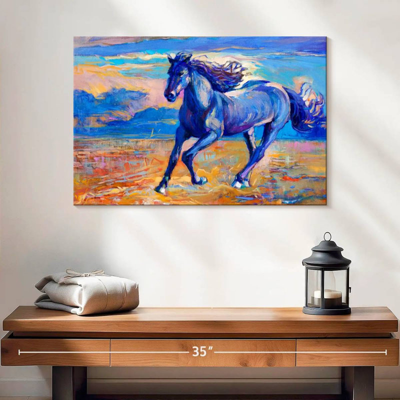 Brampt Blue Horse, 16" H x 24" W