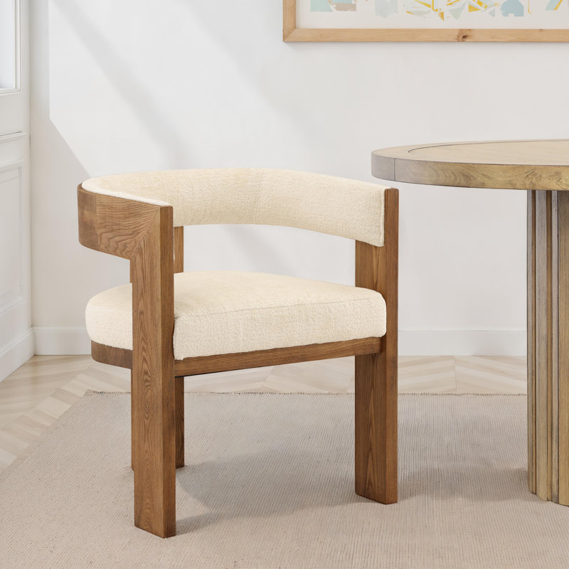 Imbali Upholstered Ash Armchair, Natural, White