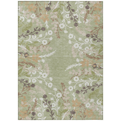 Machine Washable Indoor/Outdoor Chantille ACN2334 Floral Rug