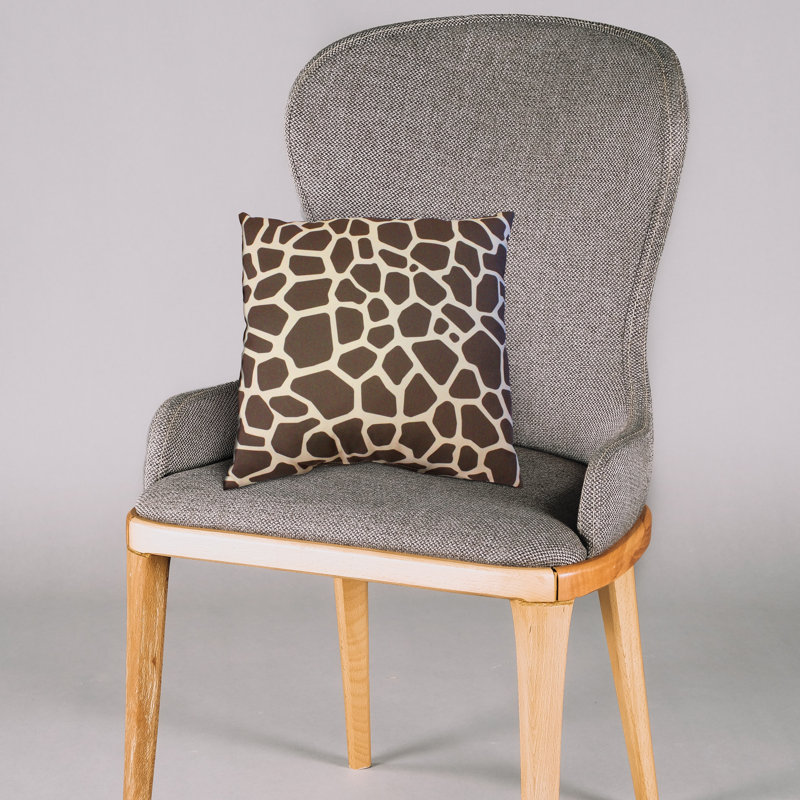 Animal Print Reversible Throw Pillow, Dark Brown