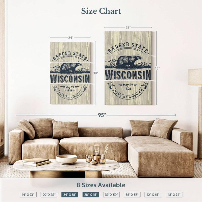 Badgers de Nicci Wisconsin, H 38 po x l 24 po