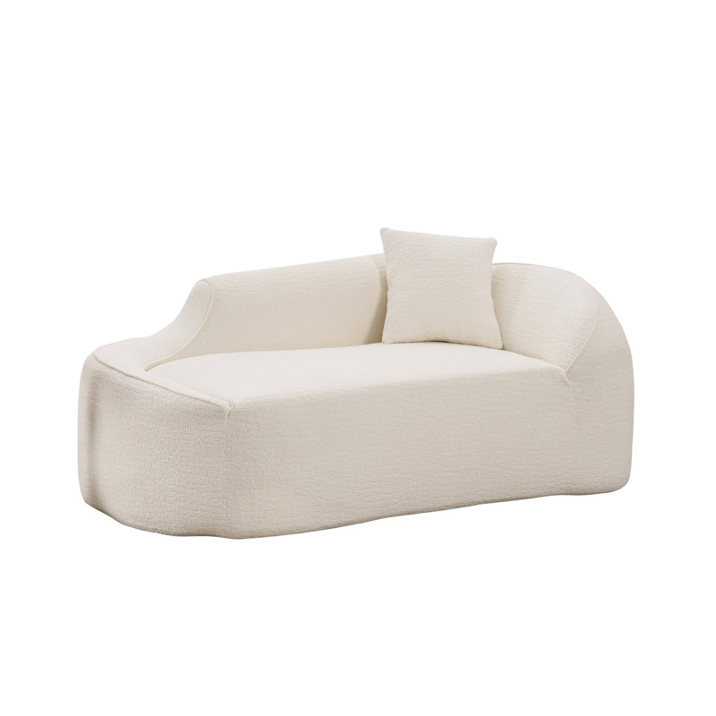 Upholstered Chaise Lounge Chair Indoor With Pillow Chenille Chaise Lounge Fluffy Reading Chairs For Office Living Room Bedroom Relaxing