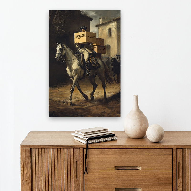 Impression d'art mural cheval rétro classique, 18" H x 12" W