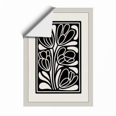 Ornamental Floral Frame Art Deco - Framed Print