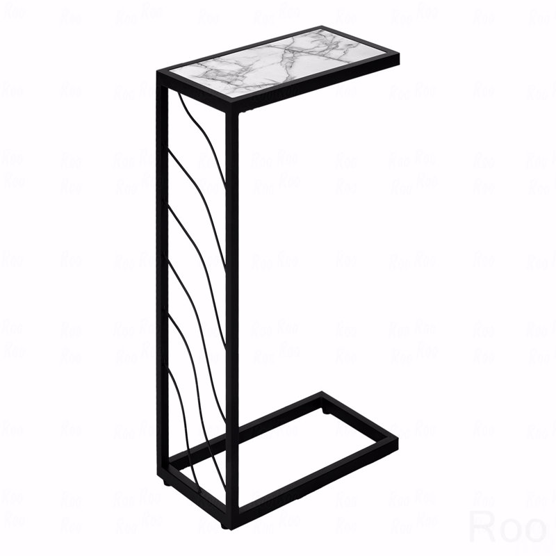 Accent Table, C-Shaped, End, Side, Snack, Laminate, Metal, Contemporary, Modern