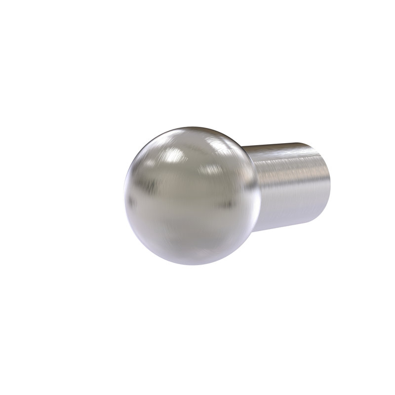 Poignée ronde de 1 diamètre, Nickel satiné