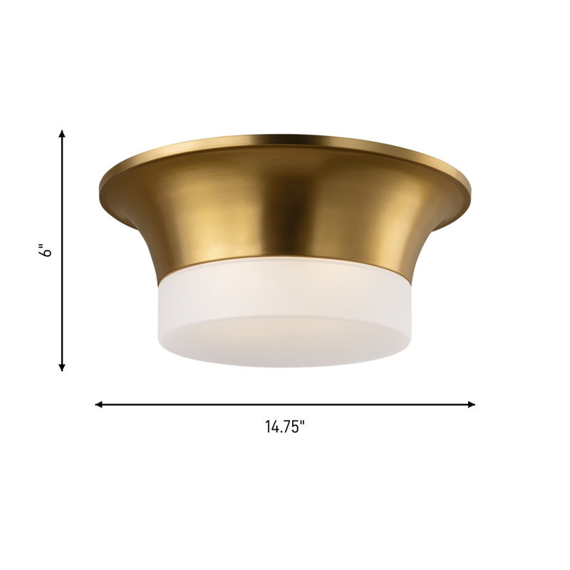 Dartmore 2 - Light Flush Mount, Burnished Brass