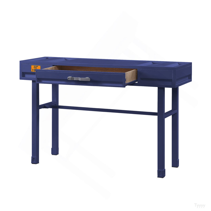 Bureau de meuble-lavabo en métal avec un tiroir, bleu, Bleu