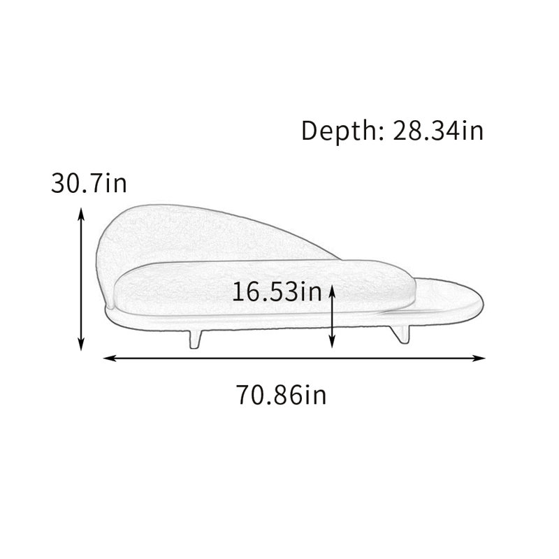 Modern Sofa Home Leisure Indoor Chaise Lounges, Gris, Orienté à gauche (vu de face)