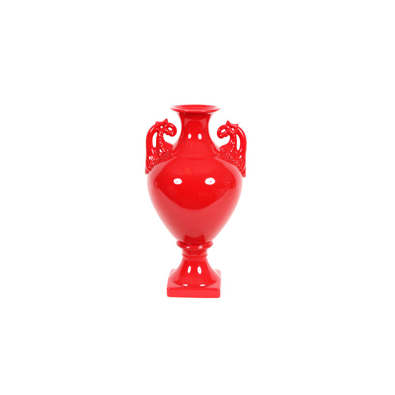 Ceramic Pot White, Red