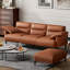 Imelda 83" Faux Leather Square Arm Sofa-339598369