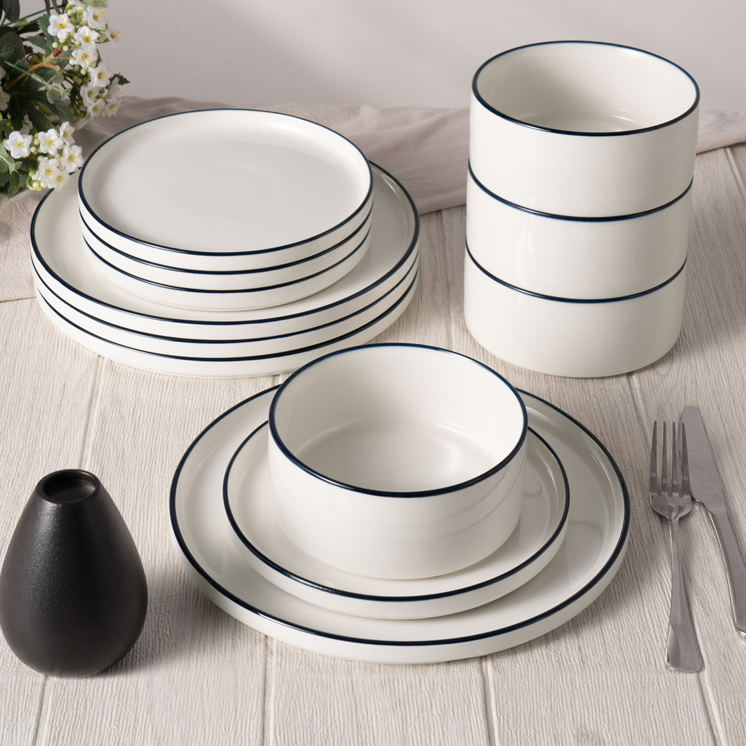 12-Piece Porcelain Dinnerware Set - Service For 4