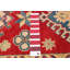 Tapis rouge en laine noué à la main de conception unique 6 pi 7 po x 9 pi 10 po New Age