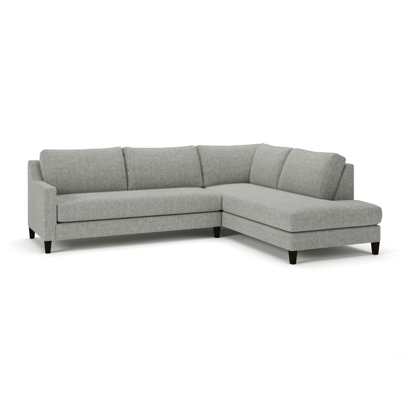 Baker 2-PC Upholstered Sectional, Right Hand Facing, Ticket Smoke