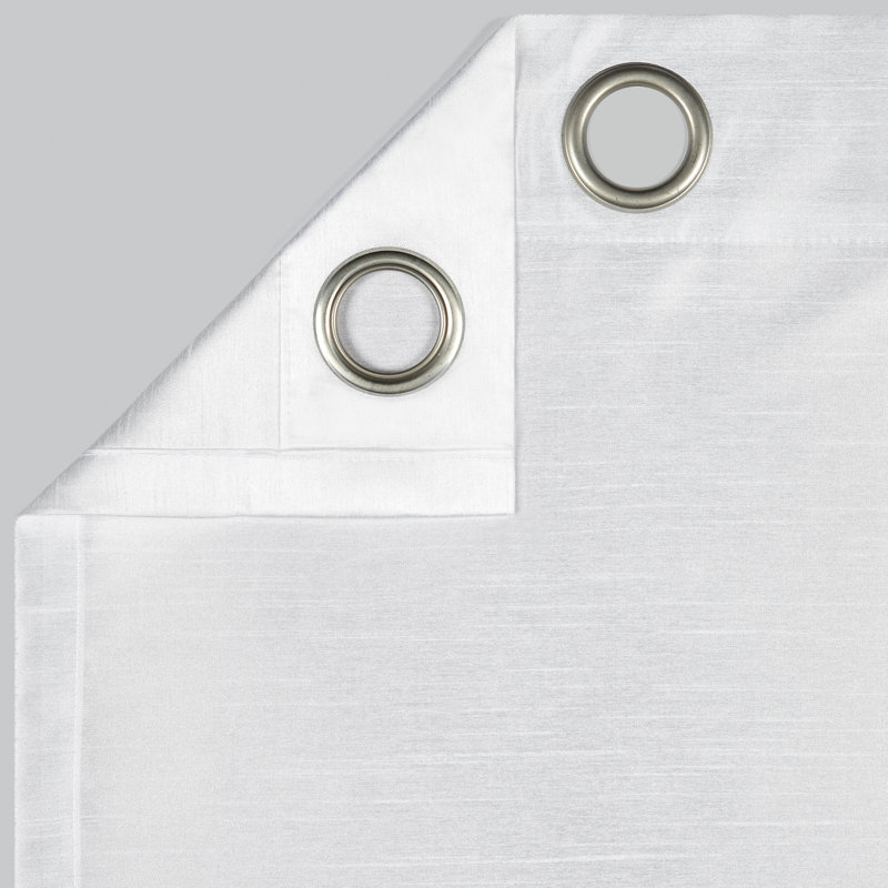 Winter White Faux Silk Grommet Curtain Panels, 54"x63"