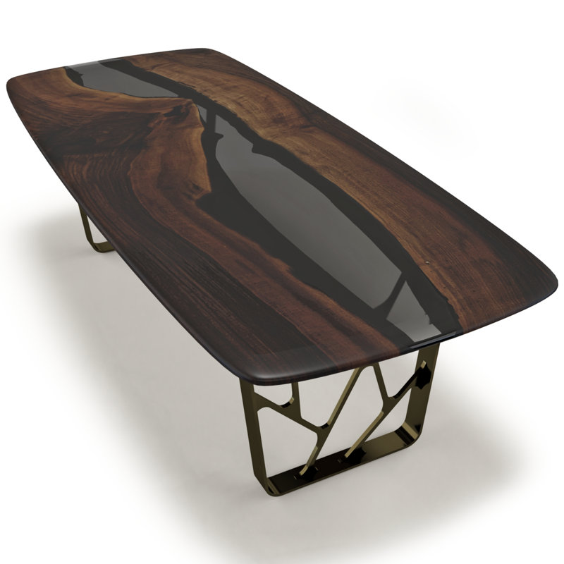Ombrone Walnut Wood Dining Table, 48" W x 108.3" L