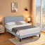 Lit double tapissier double avec 2 tables de chevet - Ensemble de chambre à coucher moderne-259129333