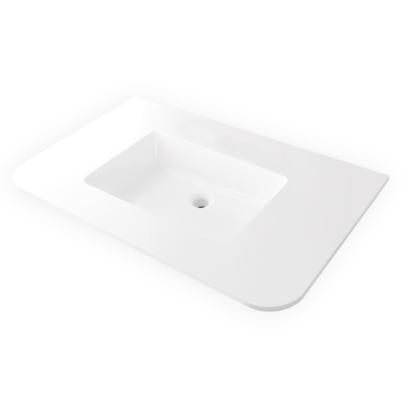 Kubitop 36'' L Bathroom Sink, Gloss White