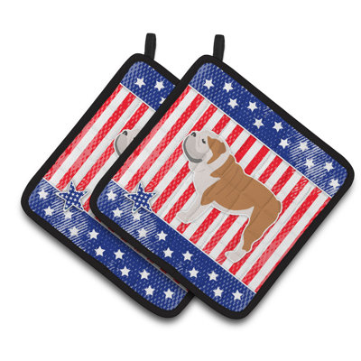 Trinx Patriotic Striped Polyester Potholder